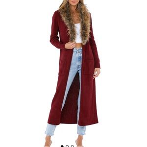 Mumu fur lined cardigan